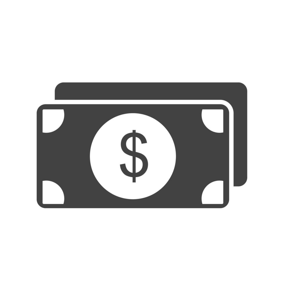 Money I Glyph Black Icon vector