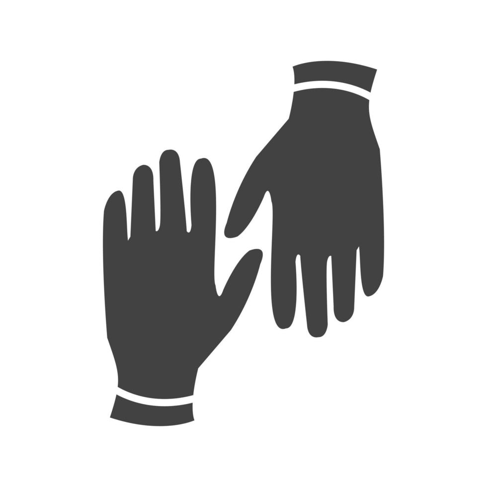 Gloves Glyph Black Icon vector