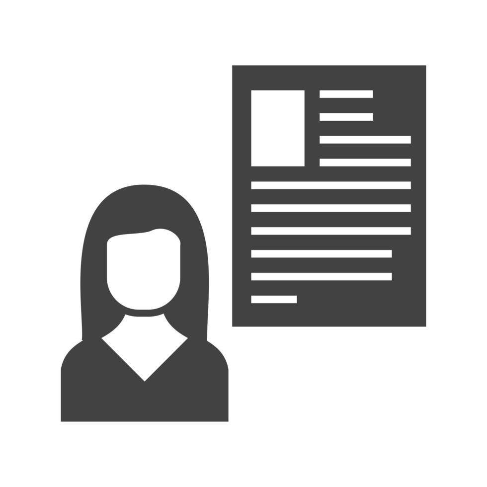 Female Profile Glyph Black Icon vector