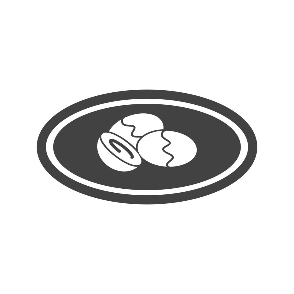 Plum Dumplings Glyph Black Icon vector