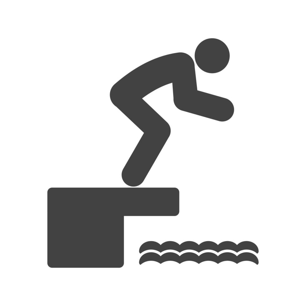 Diving I Glyph Black Icon vector