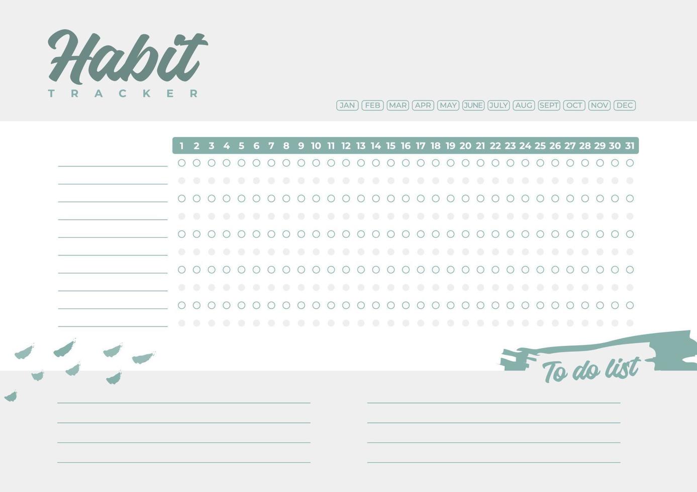 habit tracker 5 vector