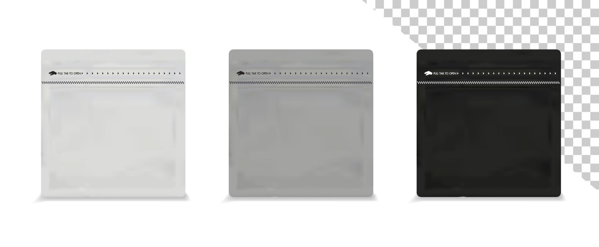 Blank coffee bag vector. Bag for coffee bean. Coffee drip package. vector