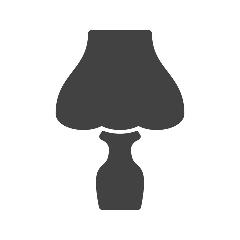 lámpara de mesa glifo icono negro vector