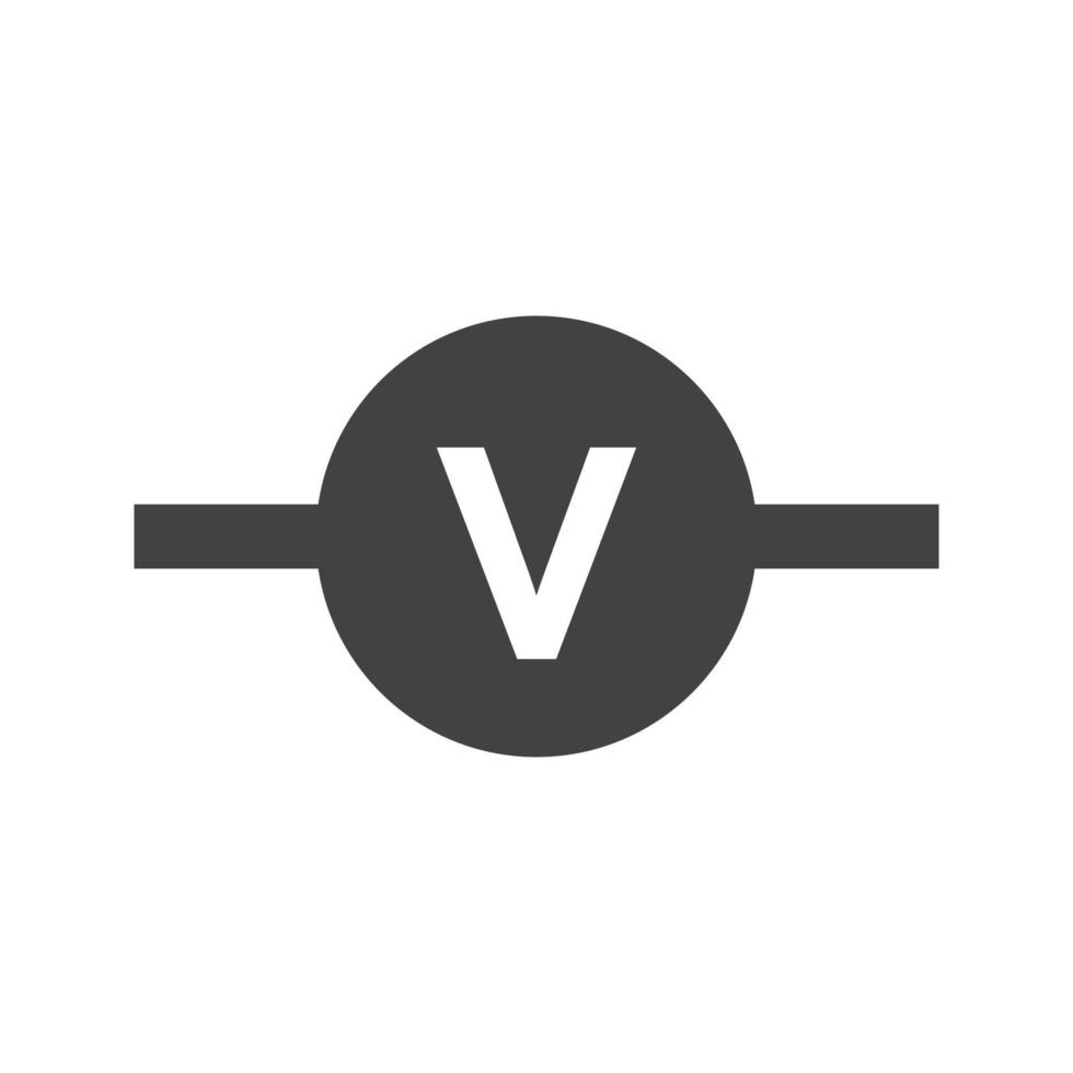 voltímetro glifo icono negro vector
