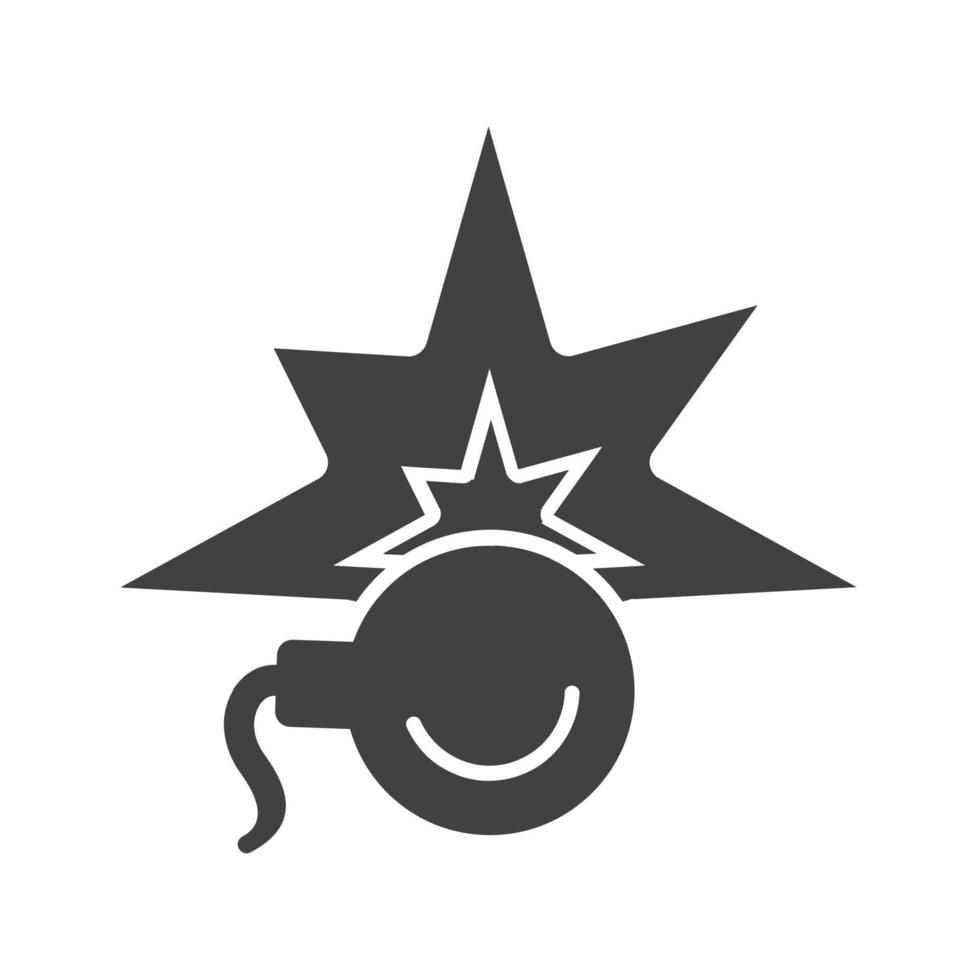 Bomb Blast Glyph Black Icon vector