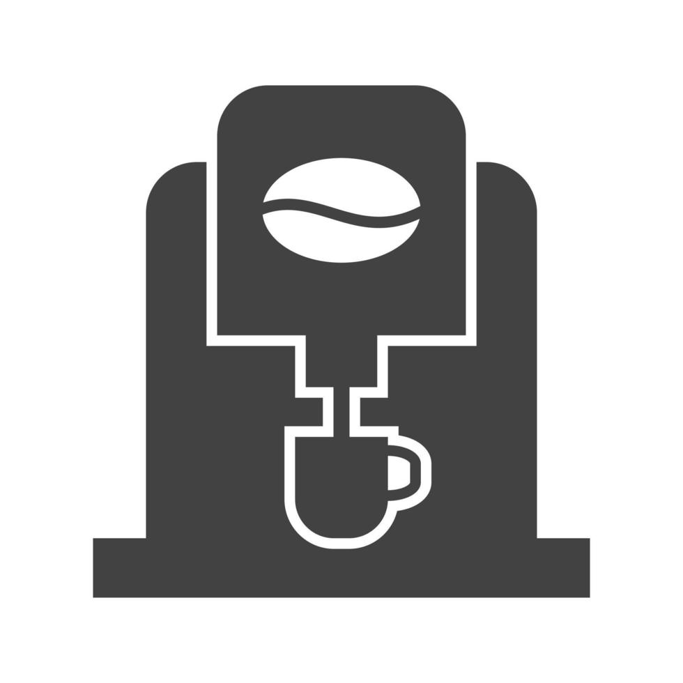 máquina de café glifo icono negro vector