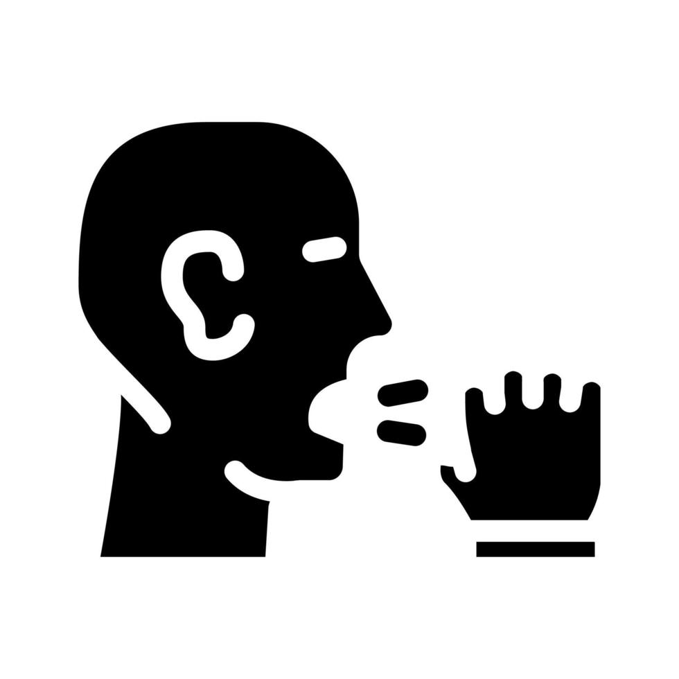 cough flu glyph icon vector illustration flat