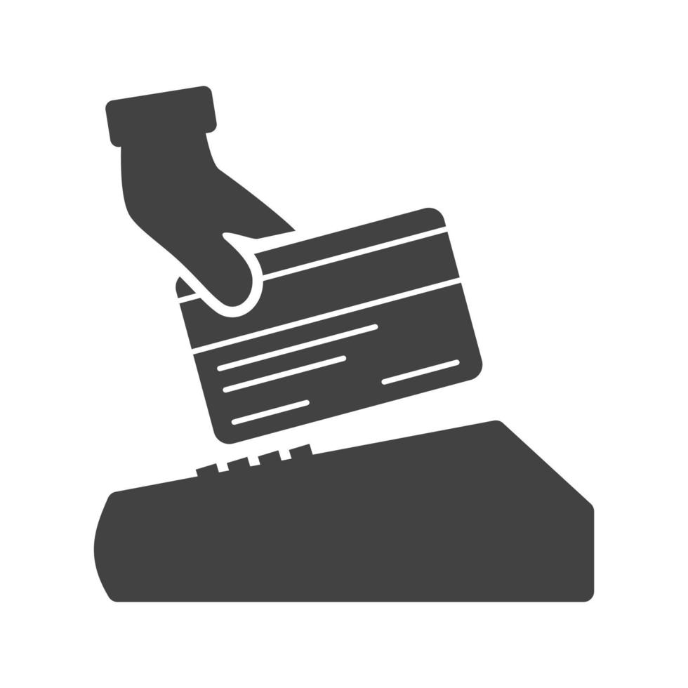 Using Credit Card Glyph Black Icon vector