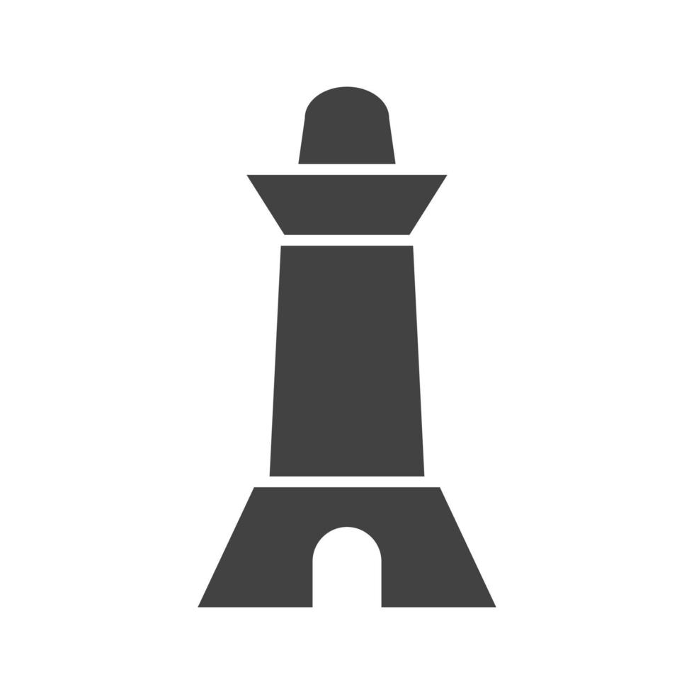 Lighthouse Glyph Black Icon vector