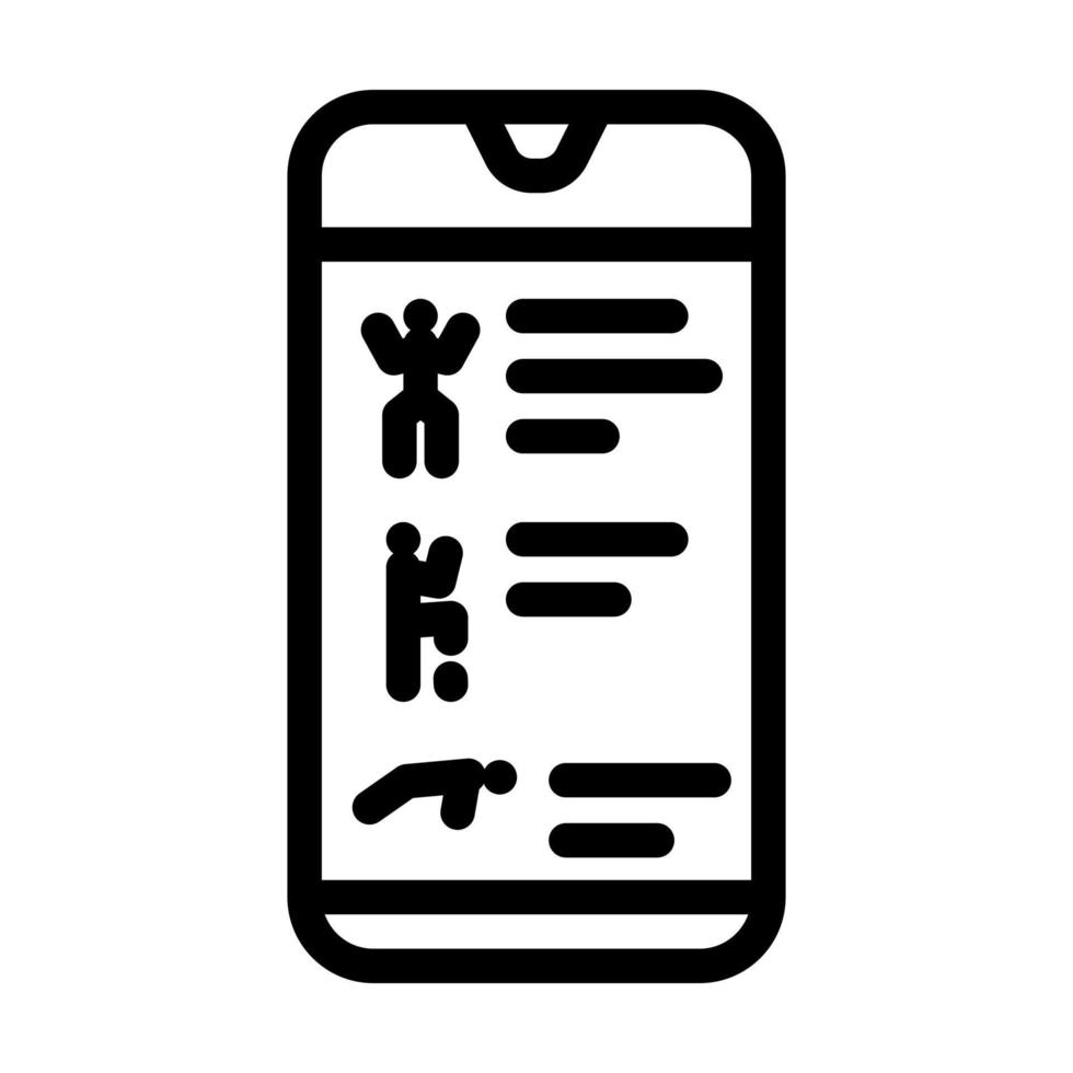 training app smartphone line icon vector illustration