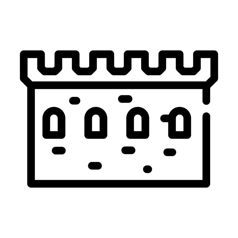 stone wall with windows line icon vector illustration