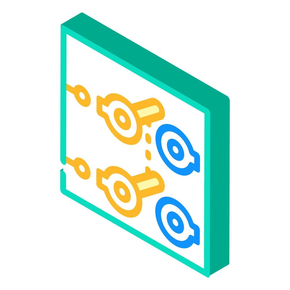 double pole single throw switch isometric icon vector illustration