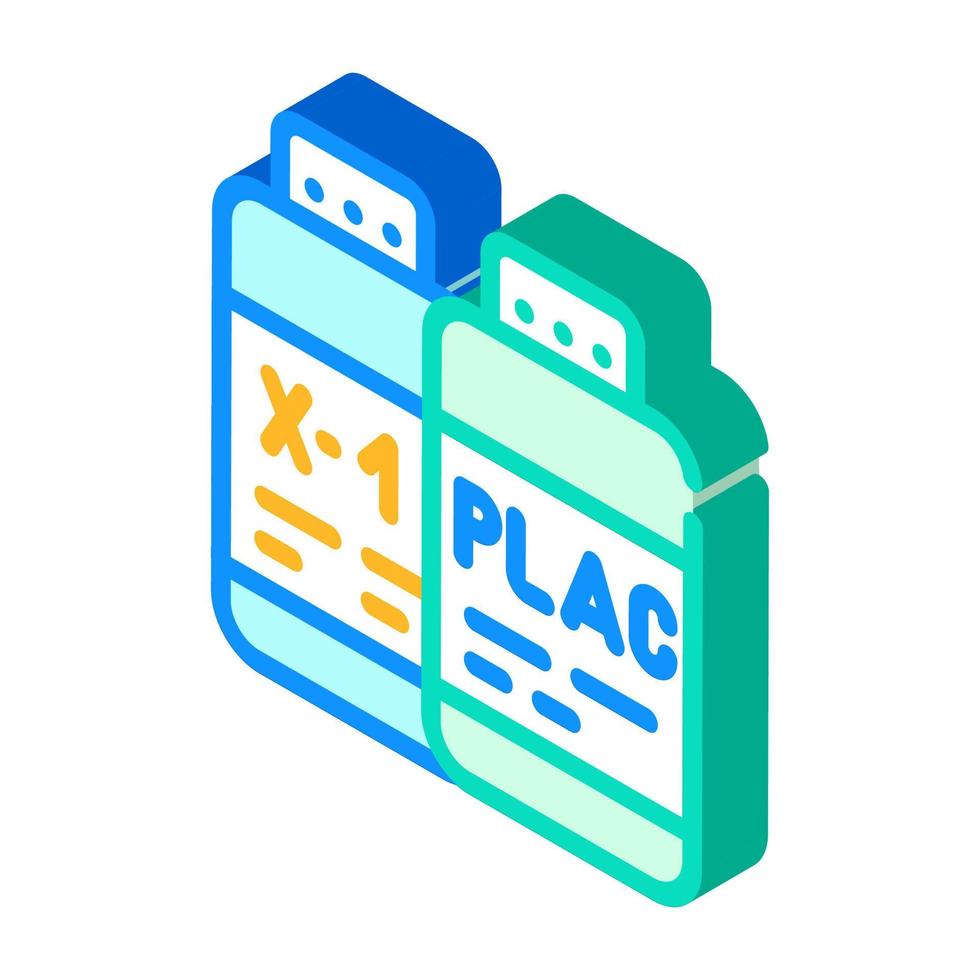 test samples of vaccine and placebo isometric icon vector illustration