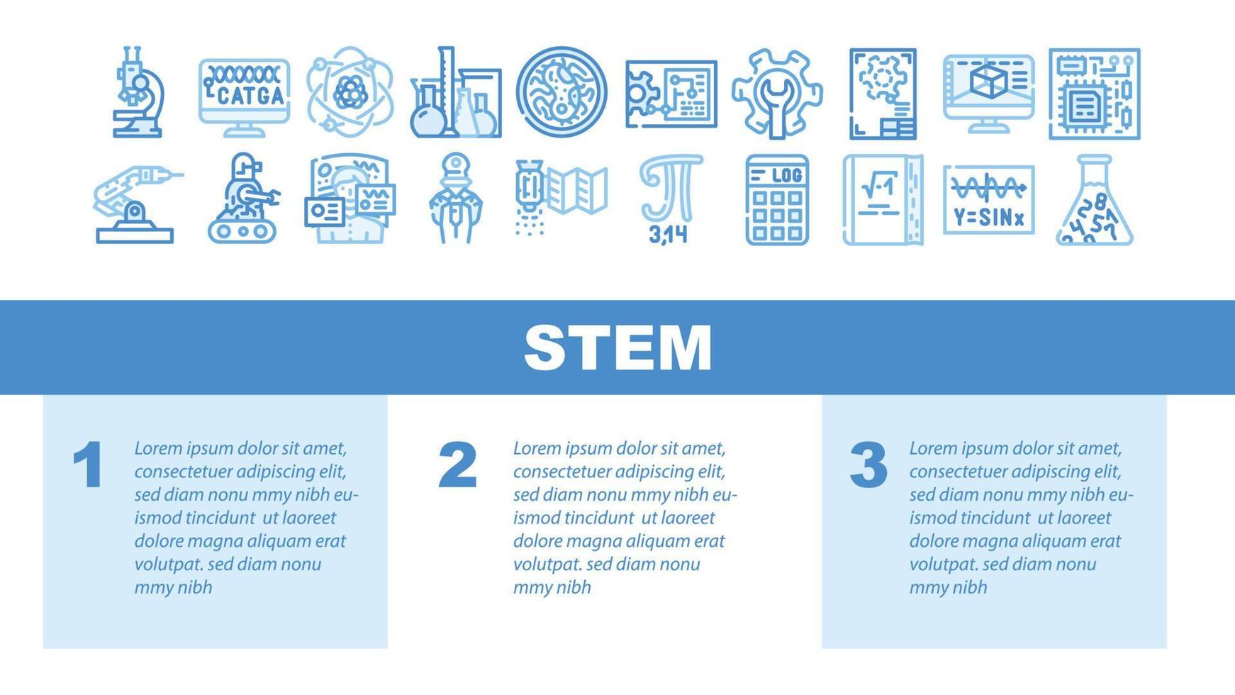 Stem Engineer Process And Science Landing Header Vector