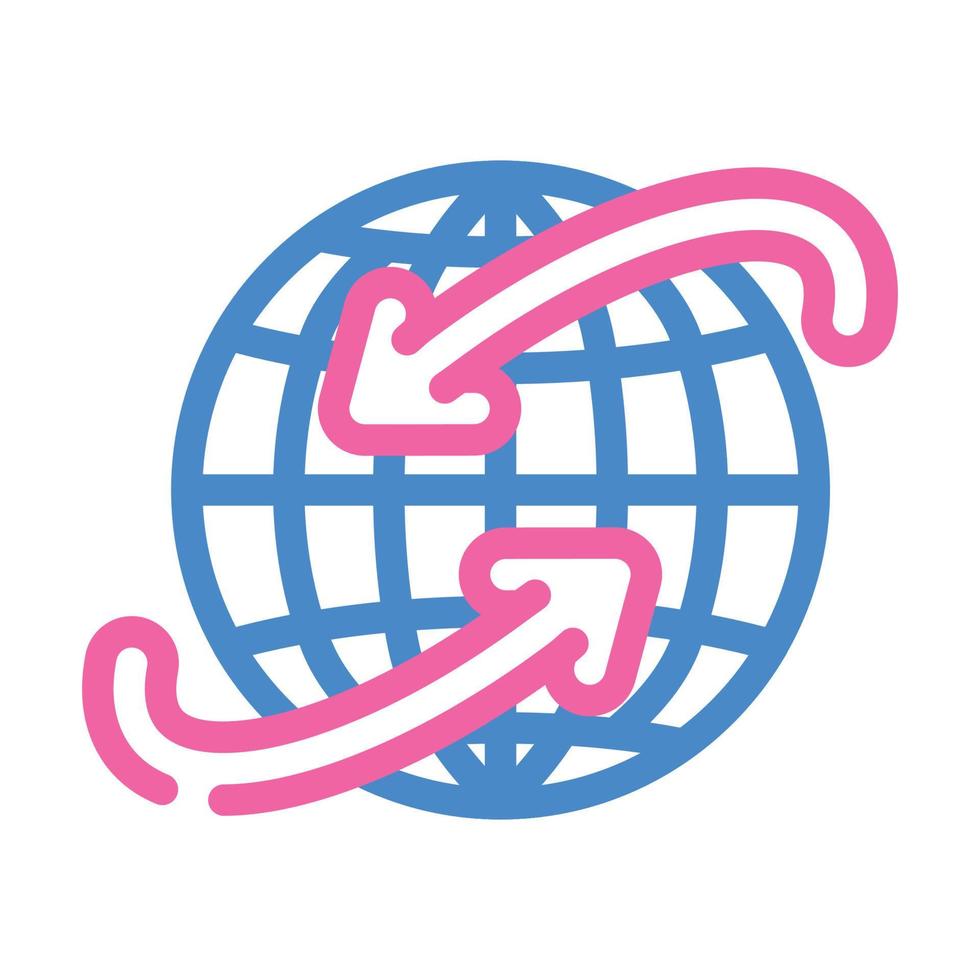 international company globalization arrow color icon vector illustration