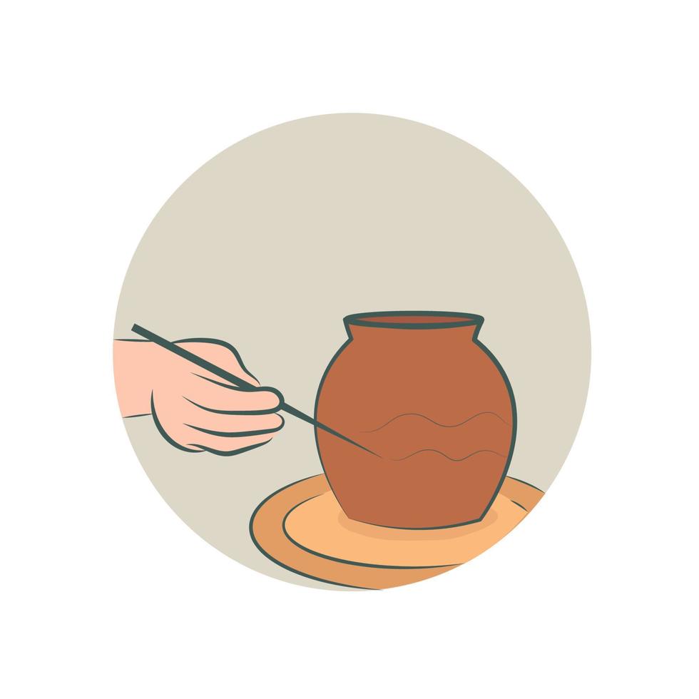 a potter makes a pot vector