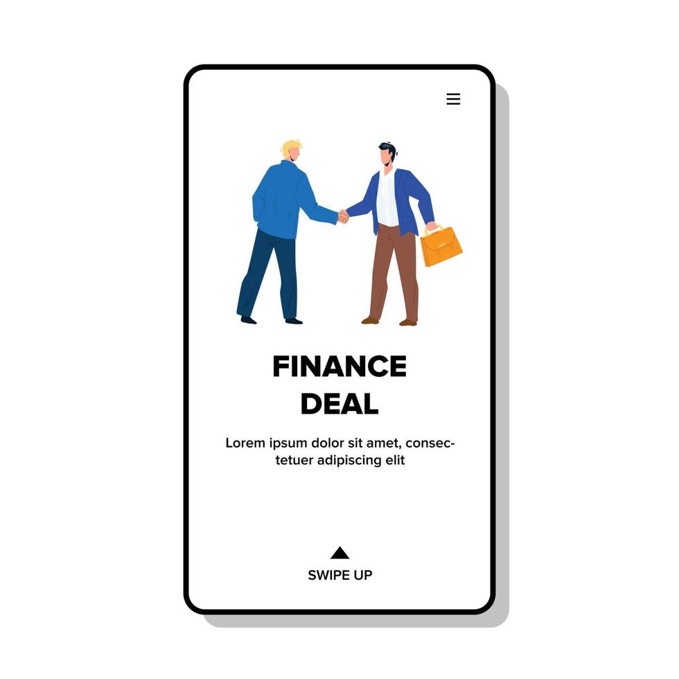 Finance Deal Making Couple Businessmen Vector