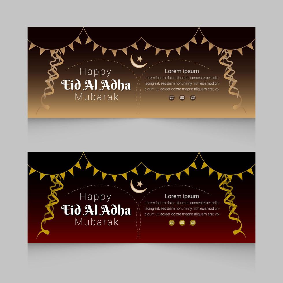 Eid Al Adha sale web banner template set vector
