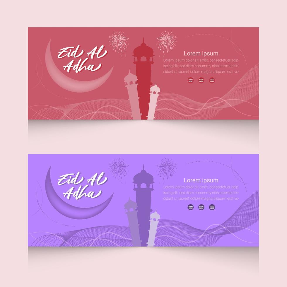 Eid Al Adha sale web banner template set vector