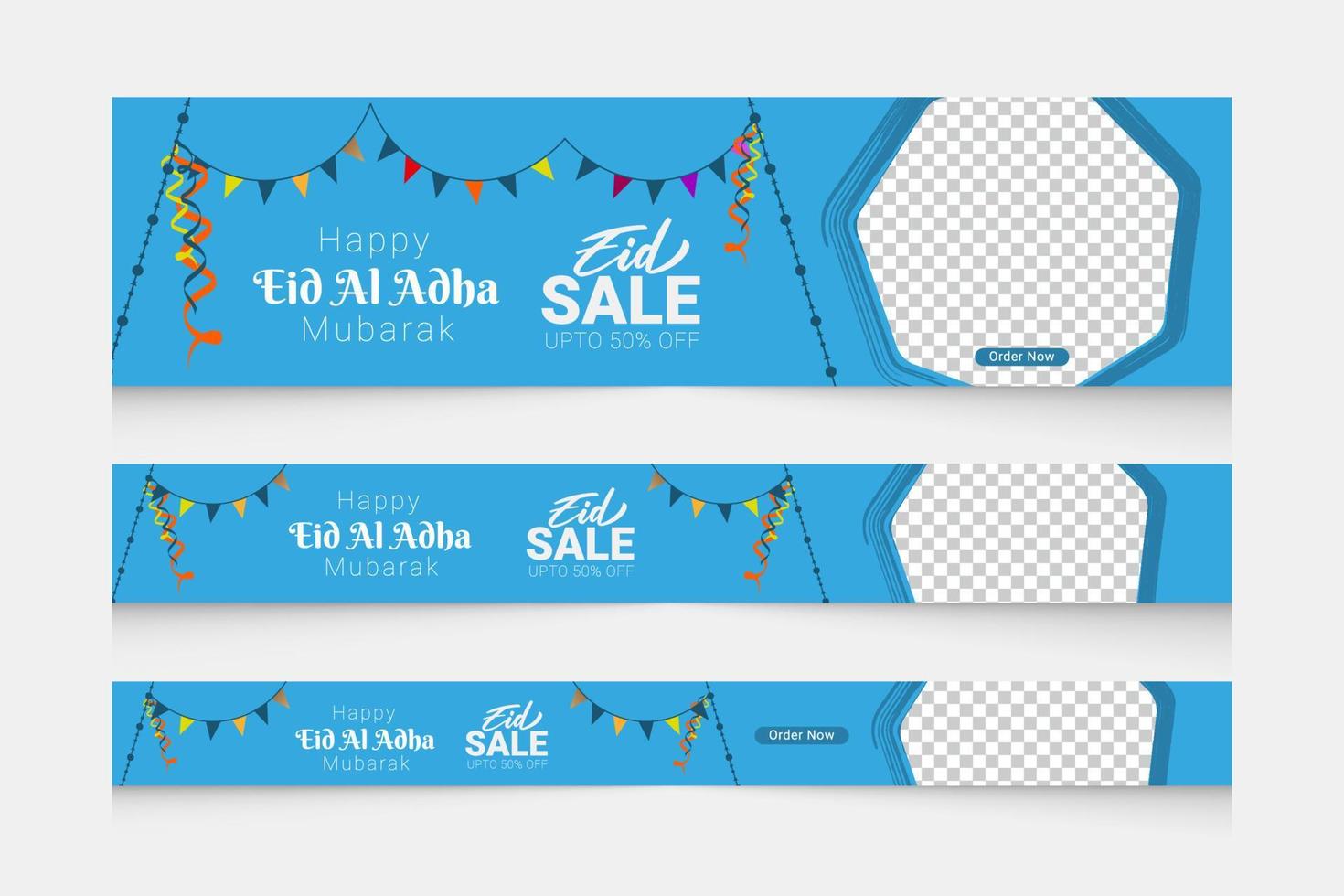 conjunto de plantillas de banner web de venta de eid al adha vector