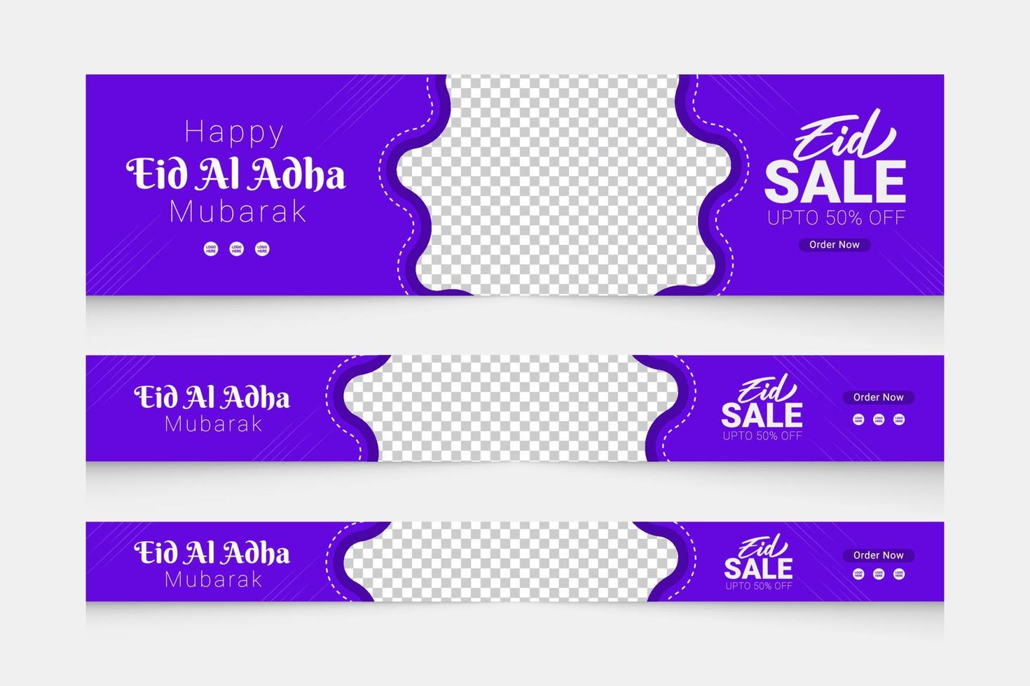 Eid Al Adha sale web banner template set vector