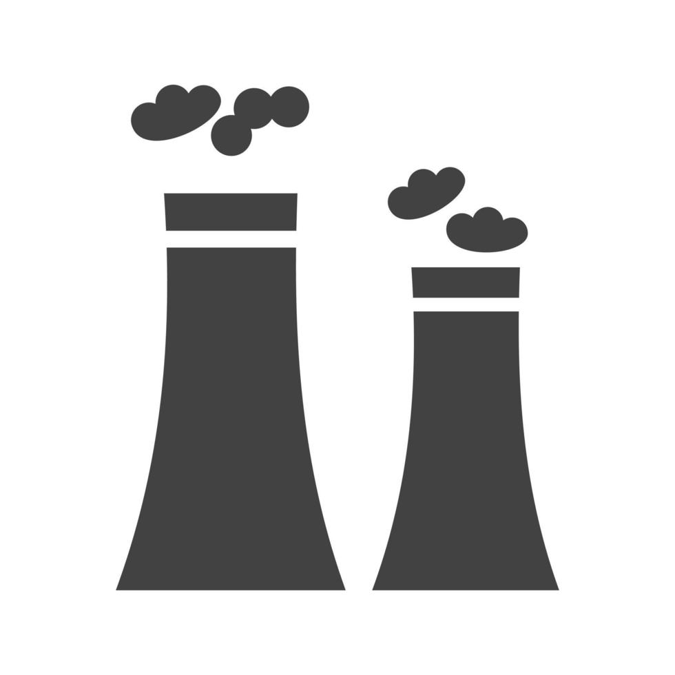 Nuclear Plant Glyph Black Icon vector