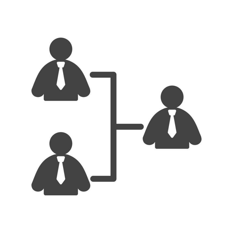 Connected User Glyph Black Icon vector