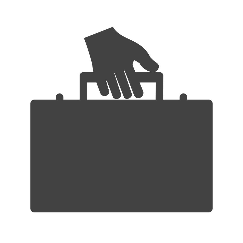 Holding Briefcase Glyph Black Icon vector