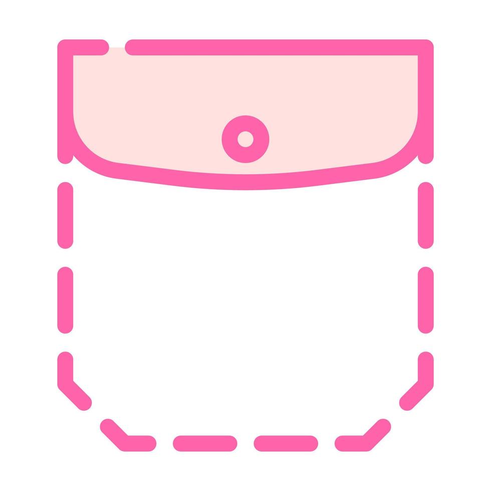 patch pocket with welt top and flap color icon vector illustration