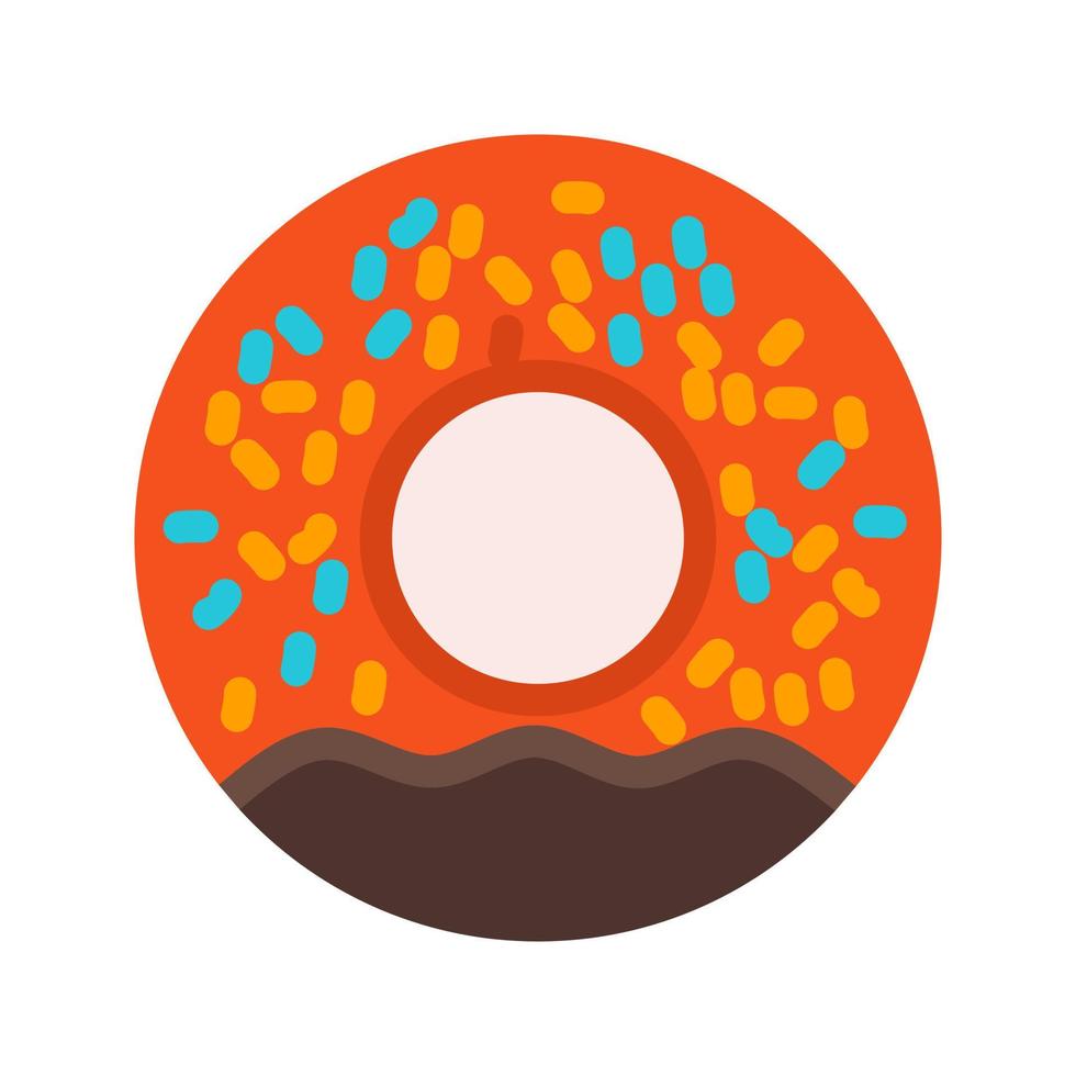 Doughnut Flat Multicolor Icon vector