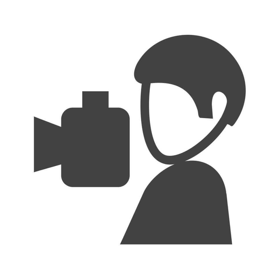 fotógrafo glifo icono negro vector