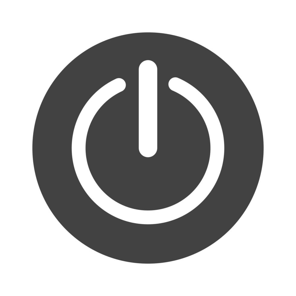 Power Button Glyph Black Icon vector