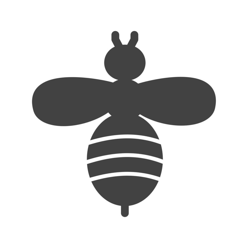 Honey Bee Glyph Black Icon vector