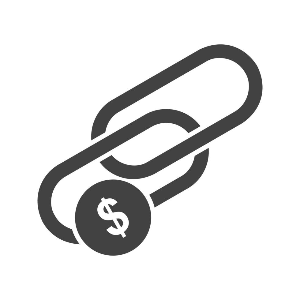Link Sales Glyph Black Icon vector