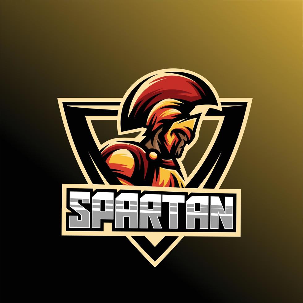 diseño de vector de logotipo de juego de esport espartano