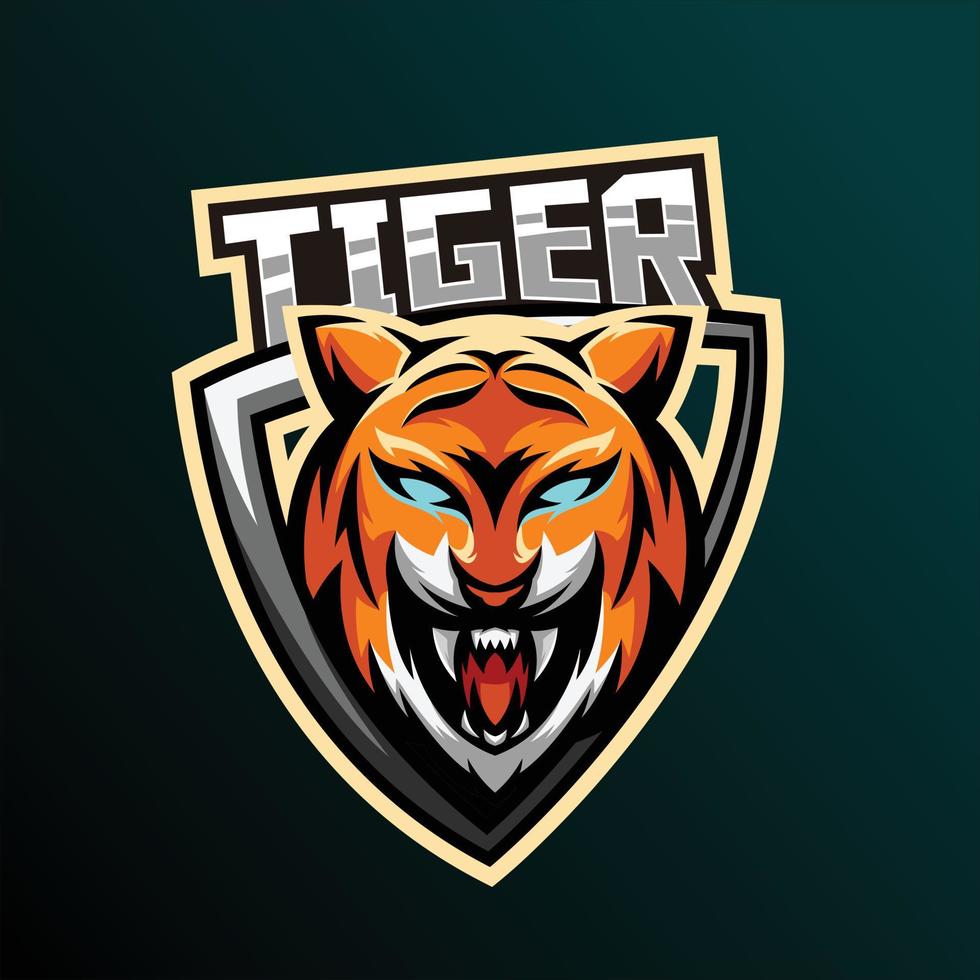 Tiger esport gaming logo vector design