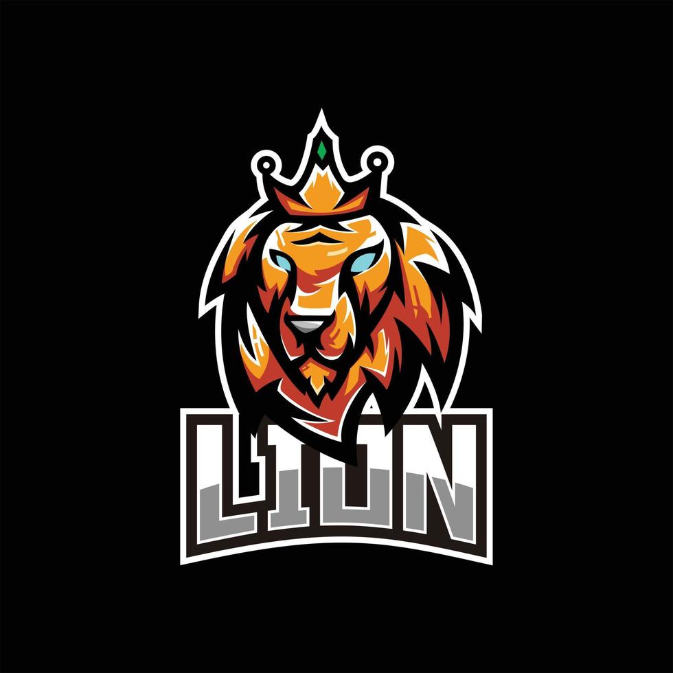 Lion esport mascot gaming logo vector