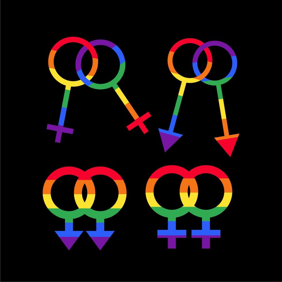 lgbt symbol or similar partner with black background vector