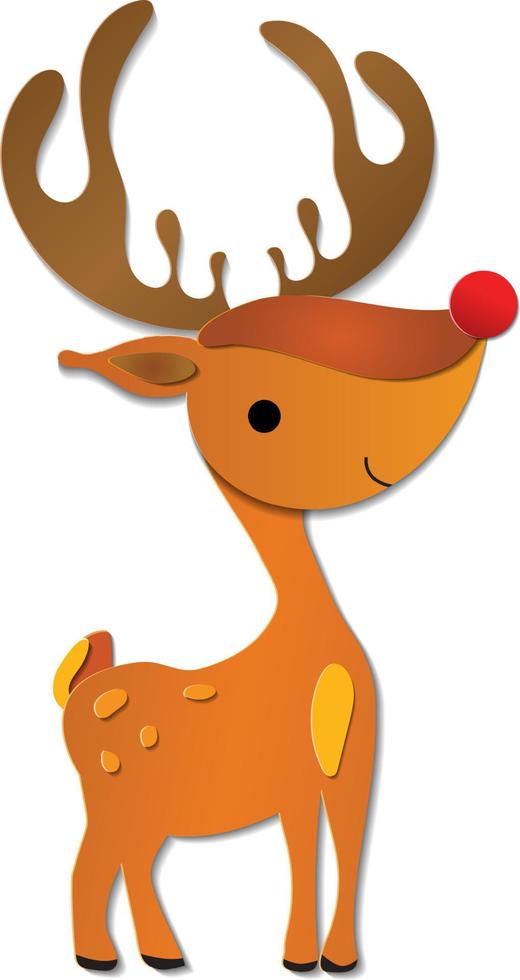 Deer paper cut isolated on white background - Vector