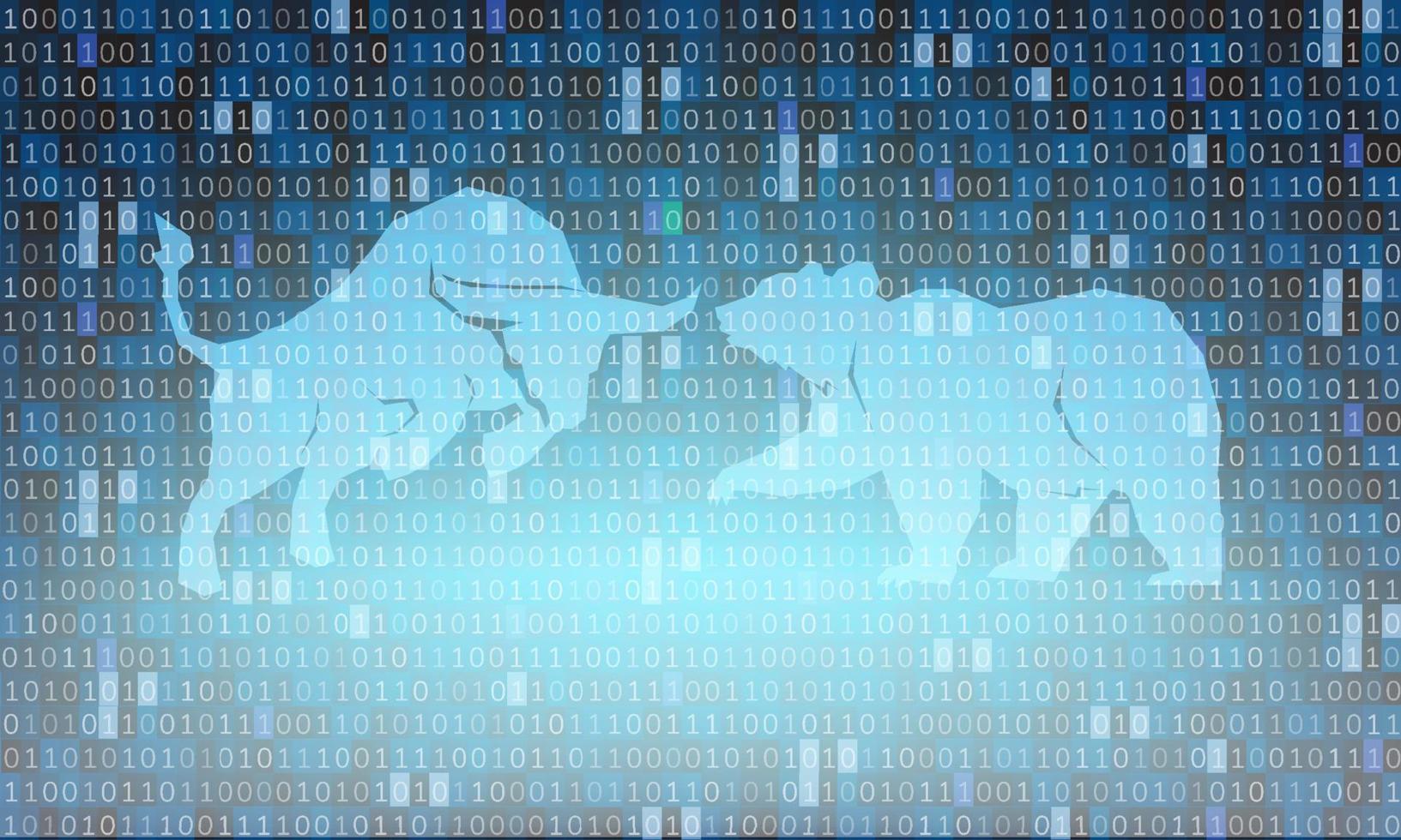 Bull and Bear abstract vector illustration. graphic design concept of stock market Bullish and Bearish trend.