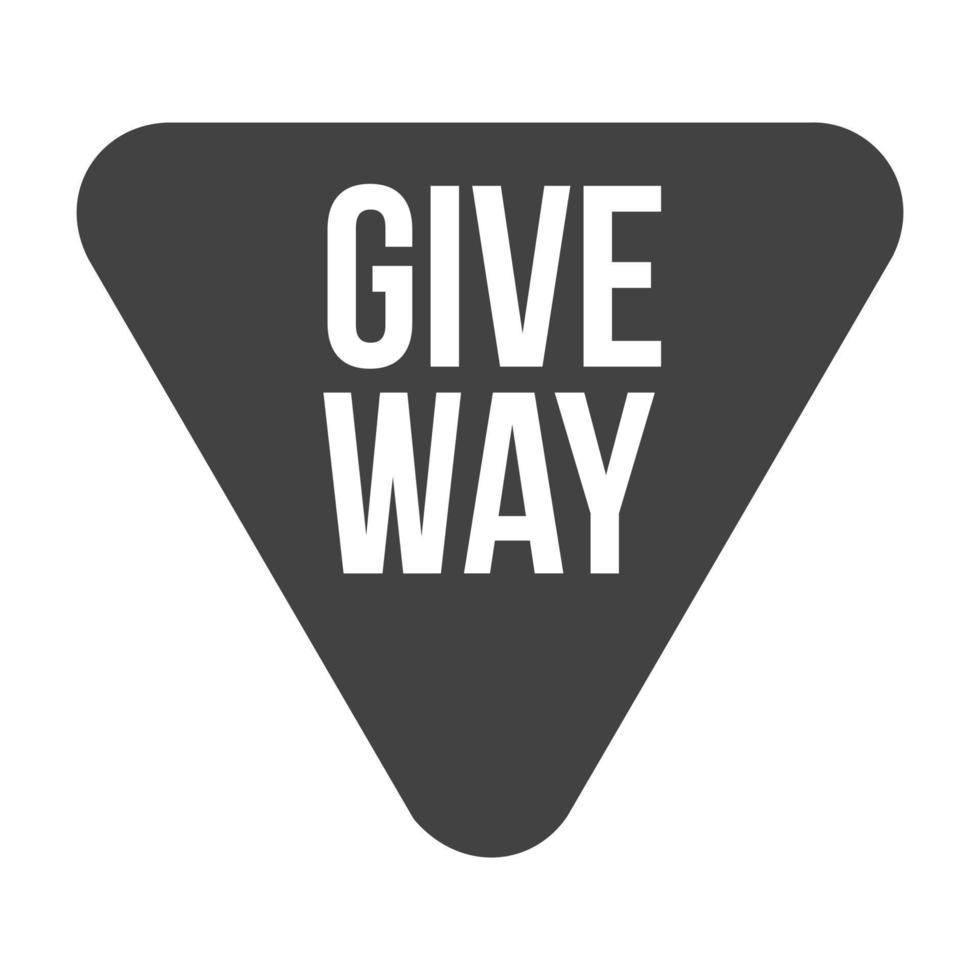 Give Way Glyph Black Icon vector