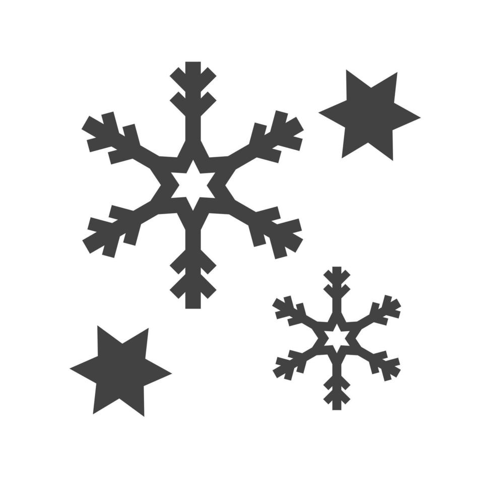 Snowflakes Glyph Black Icon vector