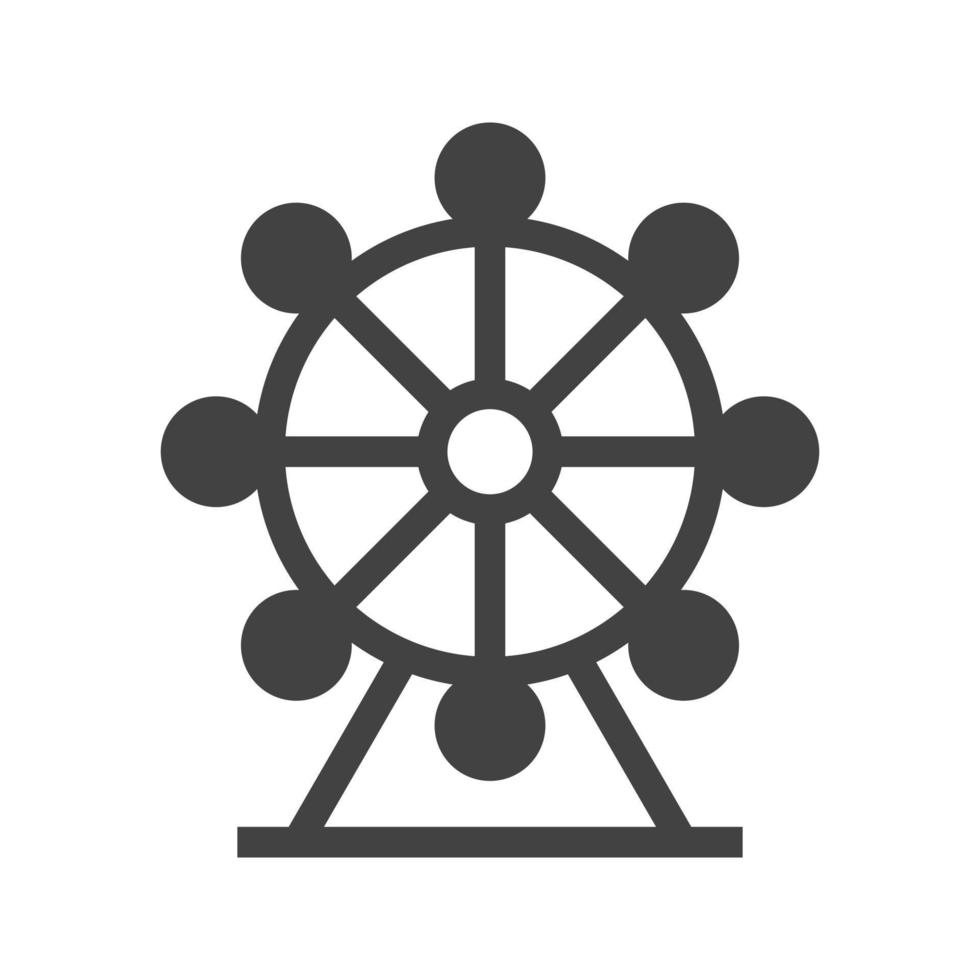 Ferris Wheel Glyph Black Icon vector