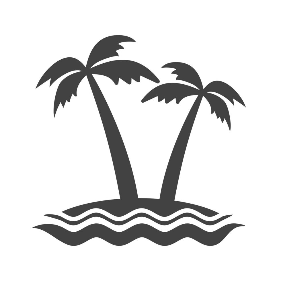 isla glifo icono negro vector