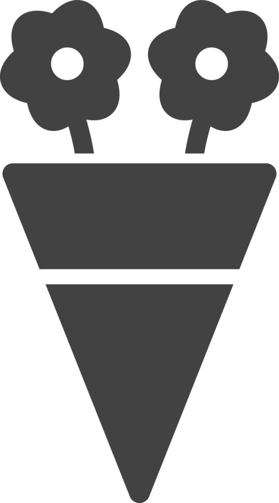 Flower Bunch Glyph Black Icon vector