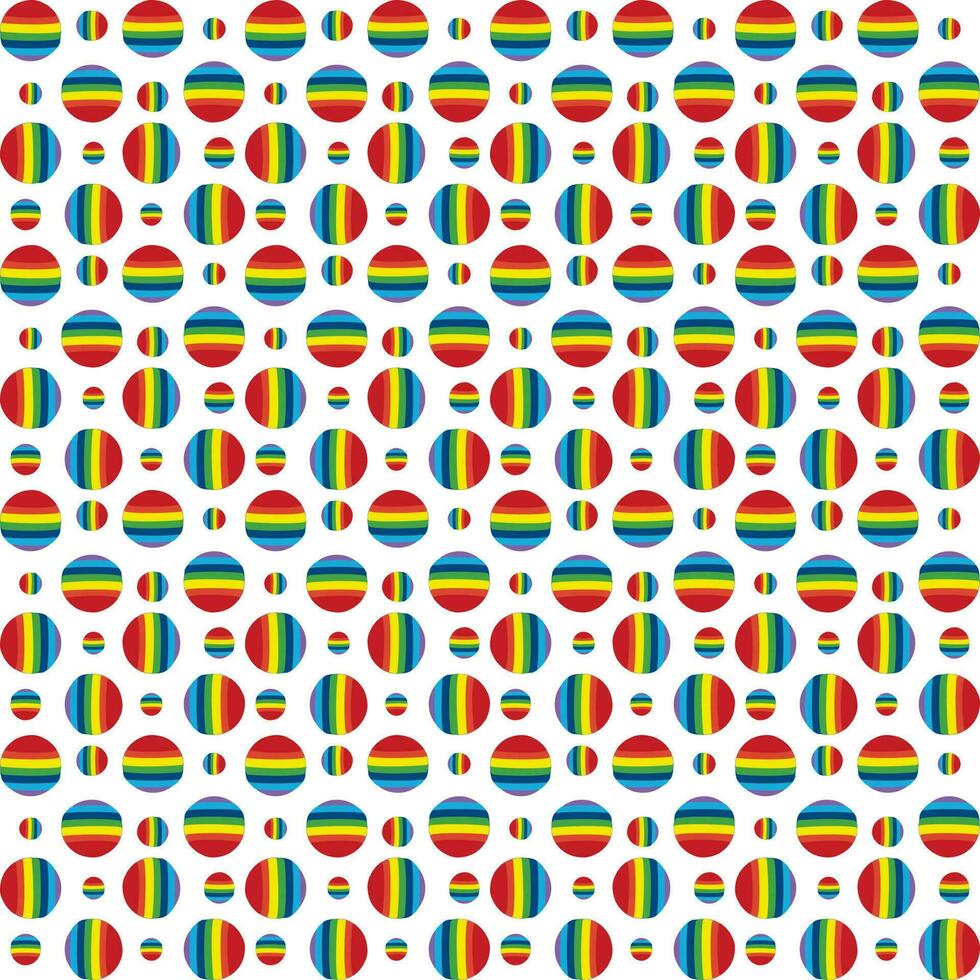 Colorful circle shape pattern, big and small, for LGBT pride concept or decoration. vector
