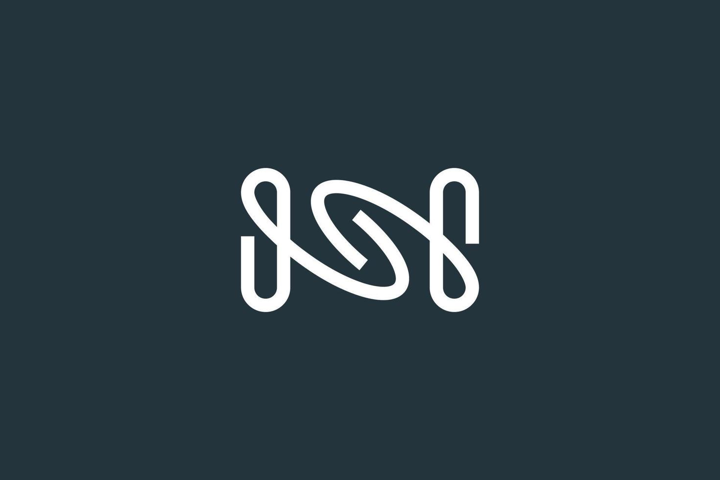 Initial Letter SN Logo or NS Logo Design Vector Template