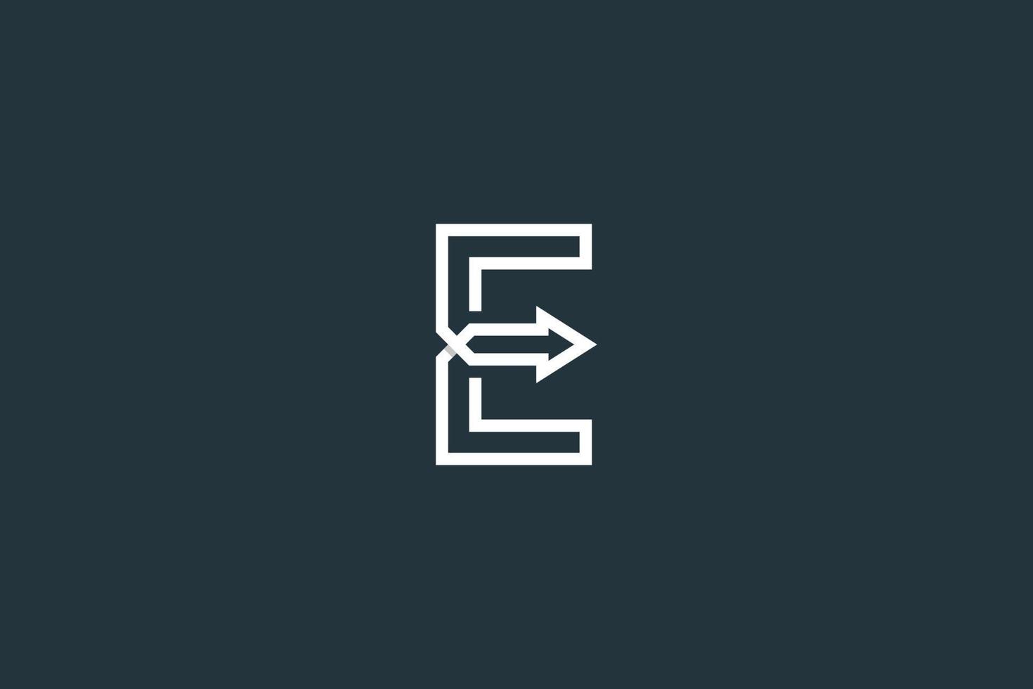 Initial Letter E Arrow Logo Design Vector Template