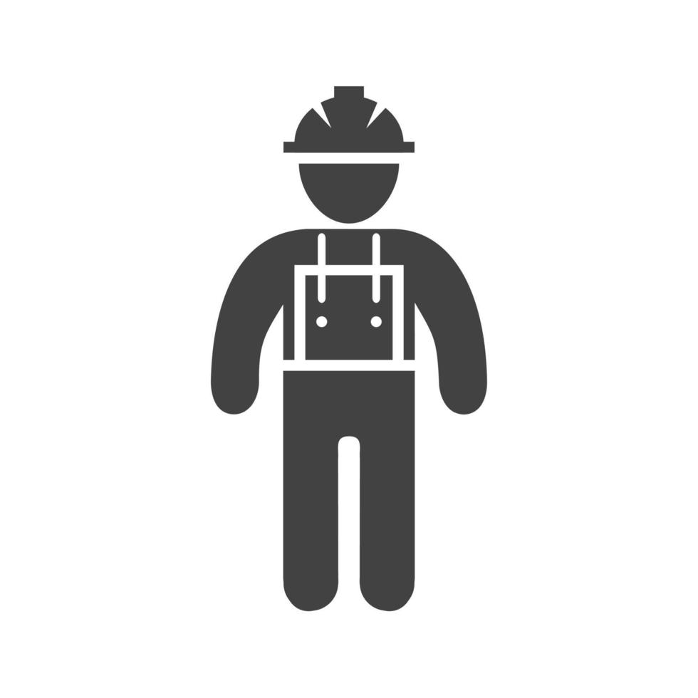 Construction Worker II Glyph Black Icon vector